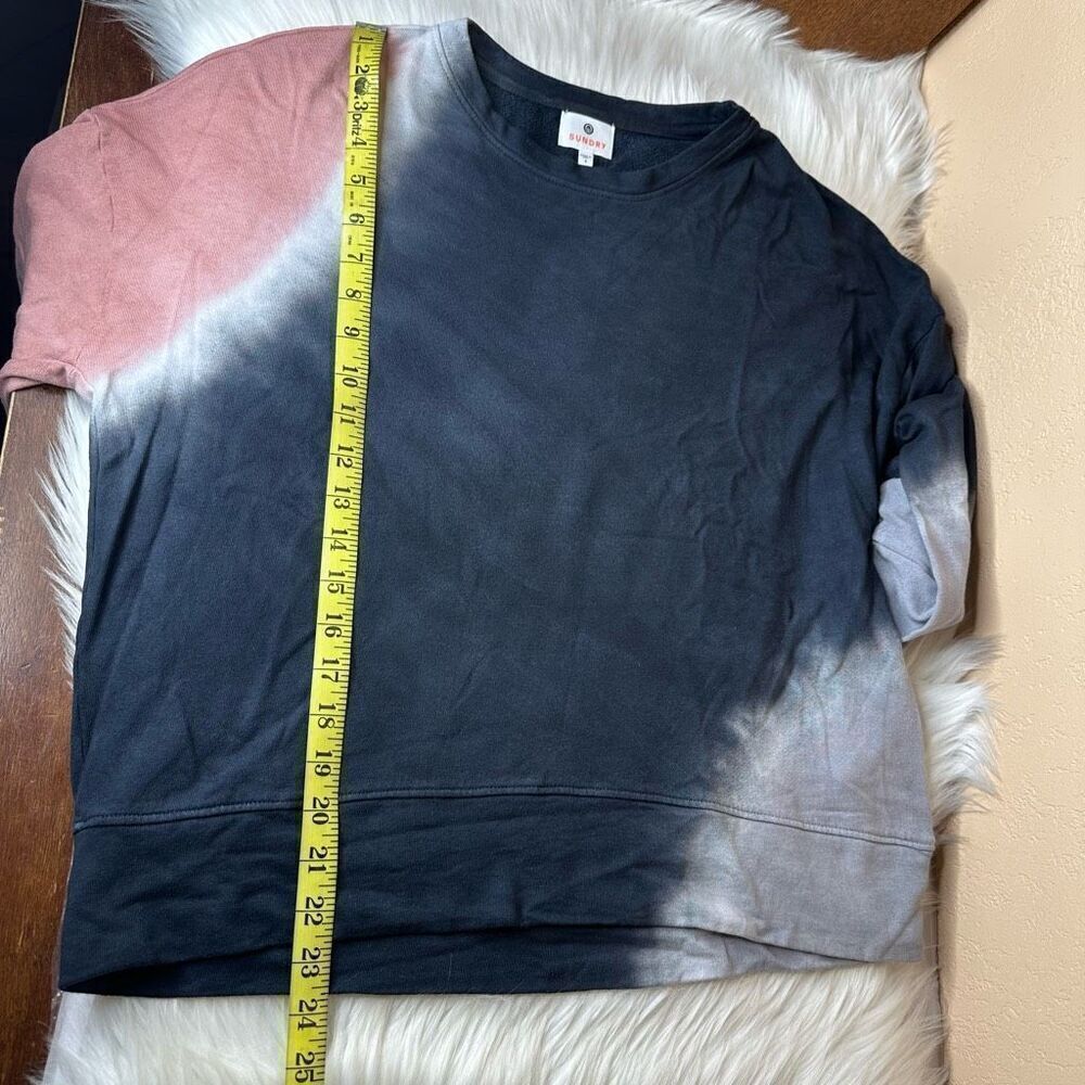 Anthropologie Sundry Terry Oversize Sweatshirt in Terracotta & Charcoal Size 1/S - Picture 7 of 12
